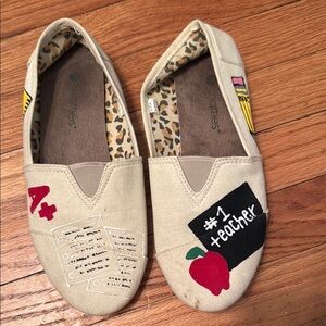 Canvas Teacher-Themed Slip-On Shoes